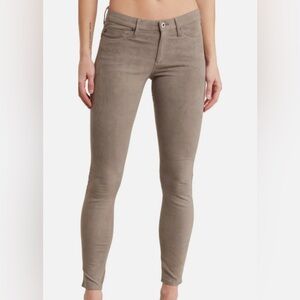 AG Adriano Goldschmeid 27R The Jegging Super Skinny Jeans Tan Microsuede Stretch